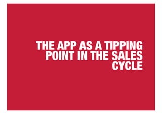 THE APP AS A TIPPING 
POINT IN THE SALES 
CYCLE 
 