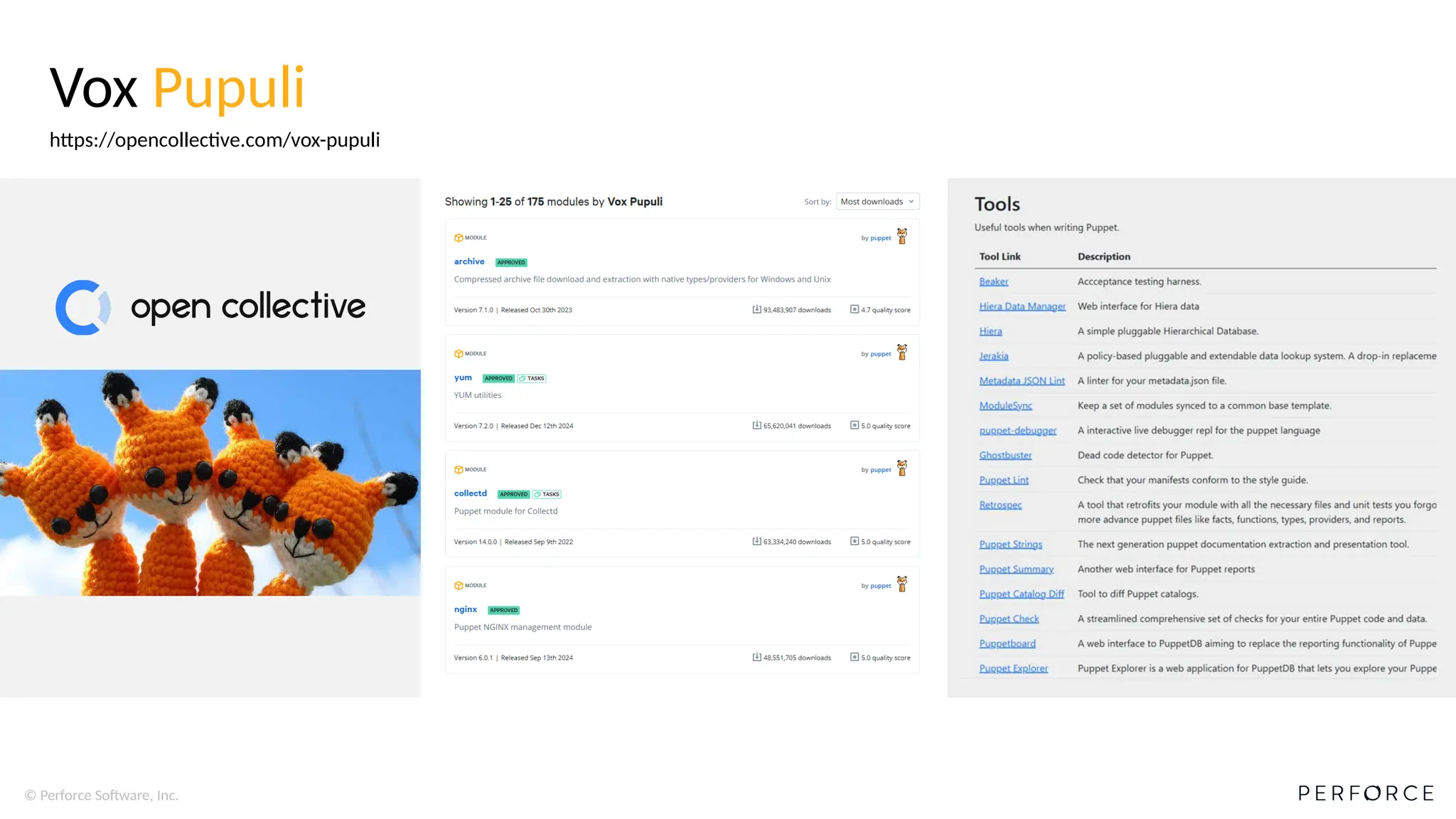 © Perforce Software, Inc.
Vox Pupuli
https://opencollective.com/vox-pupuli
 