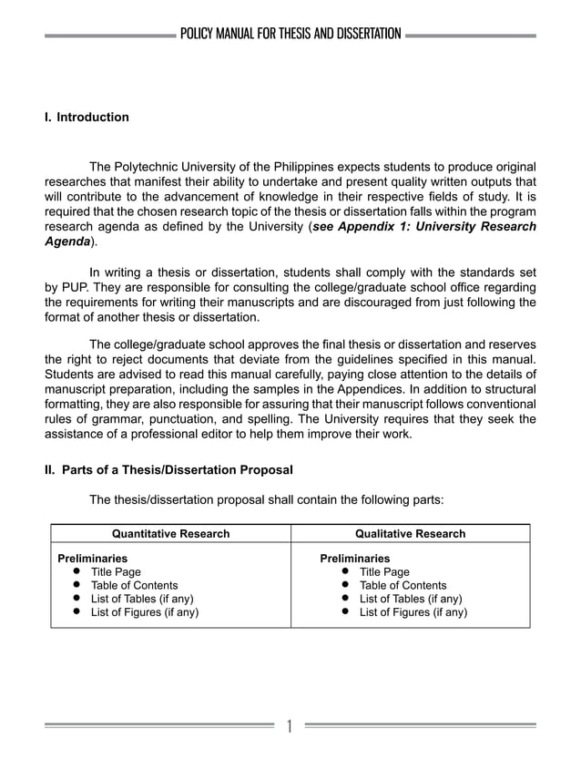 pup thesis and dissertation manual