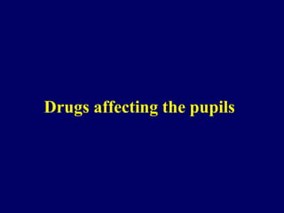 Drugs affecting the pupils
 