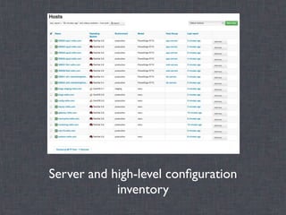Server and high-level conﬁguration
            inventory
 