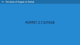 The State of Puppet at GitHub
PUPPET 2.7.GITHUB

 