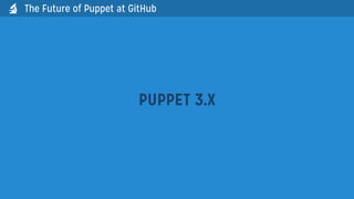 The Future of Puppet at GitHub
PUPPET 3.X

 