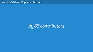 " The State of Puppet at GitHub
by 86 contributors
 