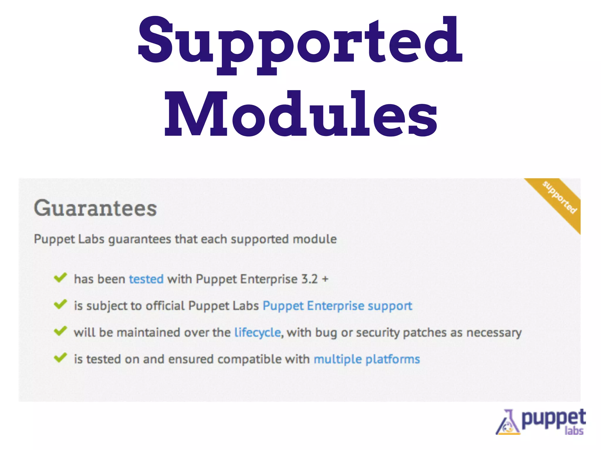 Supported
Modules
 