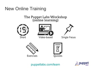 New Online Training

puppetlabs.com/learn

 