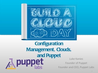 [object Object],[object Object],[object Object],Configuration Management, Clouds, and Puppet 