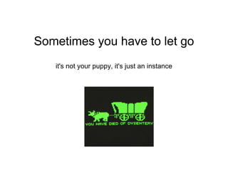 Sometimes you have to let go
   it's not your puppy, it's just an instance
 