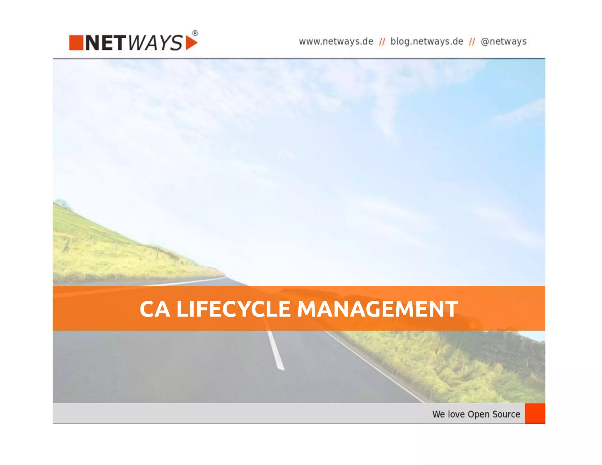 CA LIFECYCLE MANAGEMENT 
 