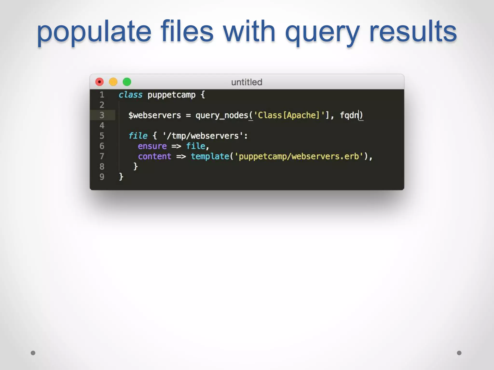 populate files with query results 
 