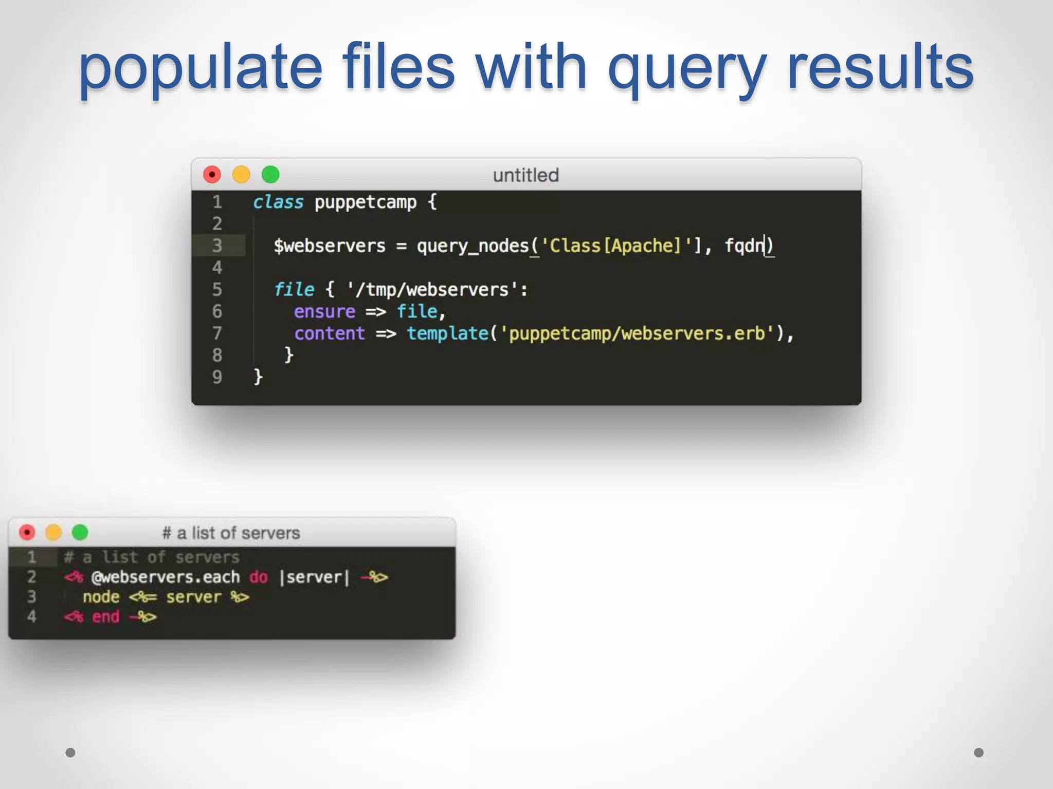 populate files with query results 
 