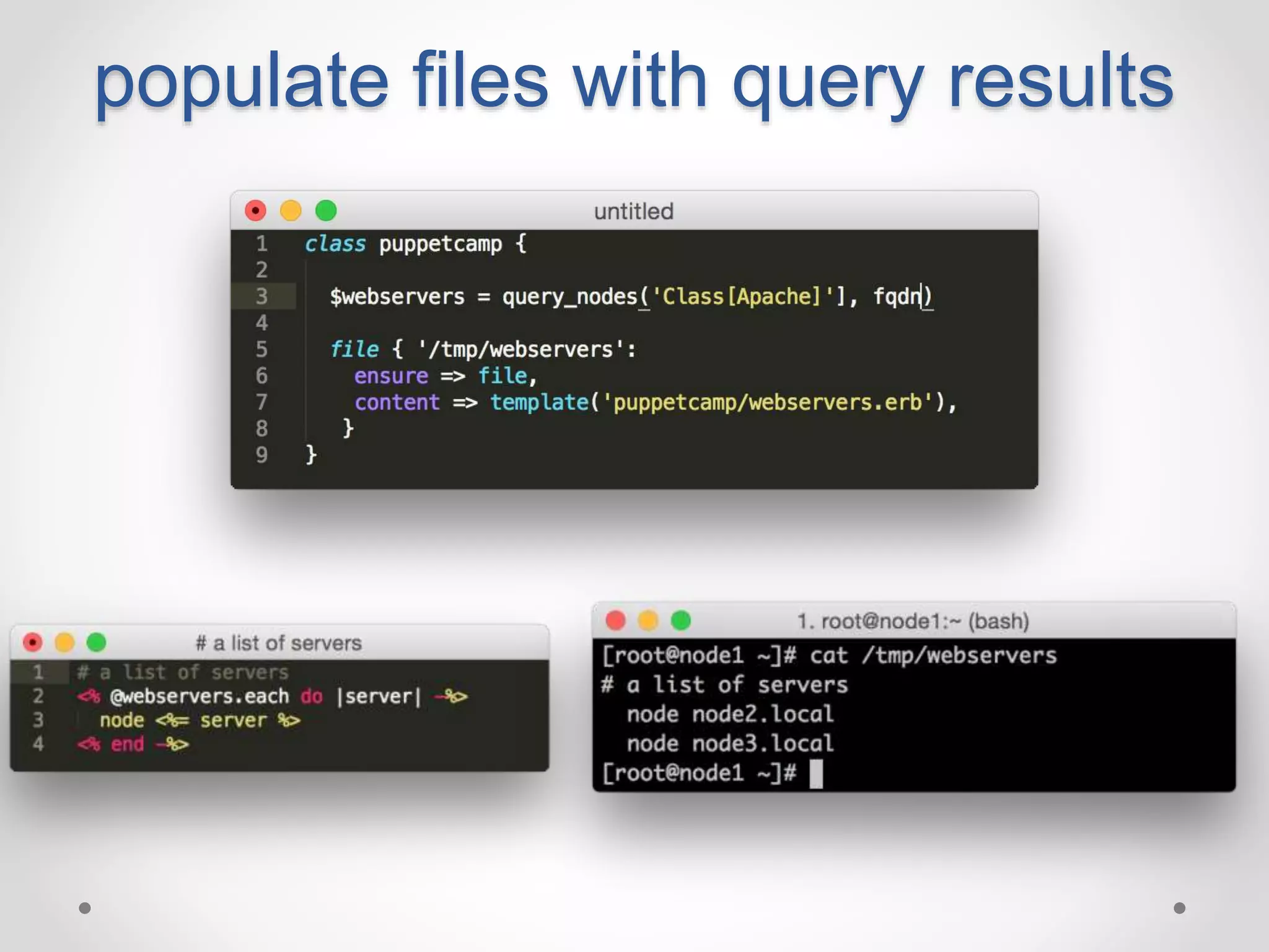 populate files with query results 
 