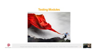 Puppet Code Testing - Modules vs. Control-Repo - PuppetCamp 2021 - Martin Alfke © example42 GmbH
Testing Modules
8
Image: tatlin
 