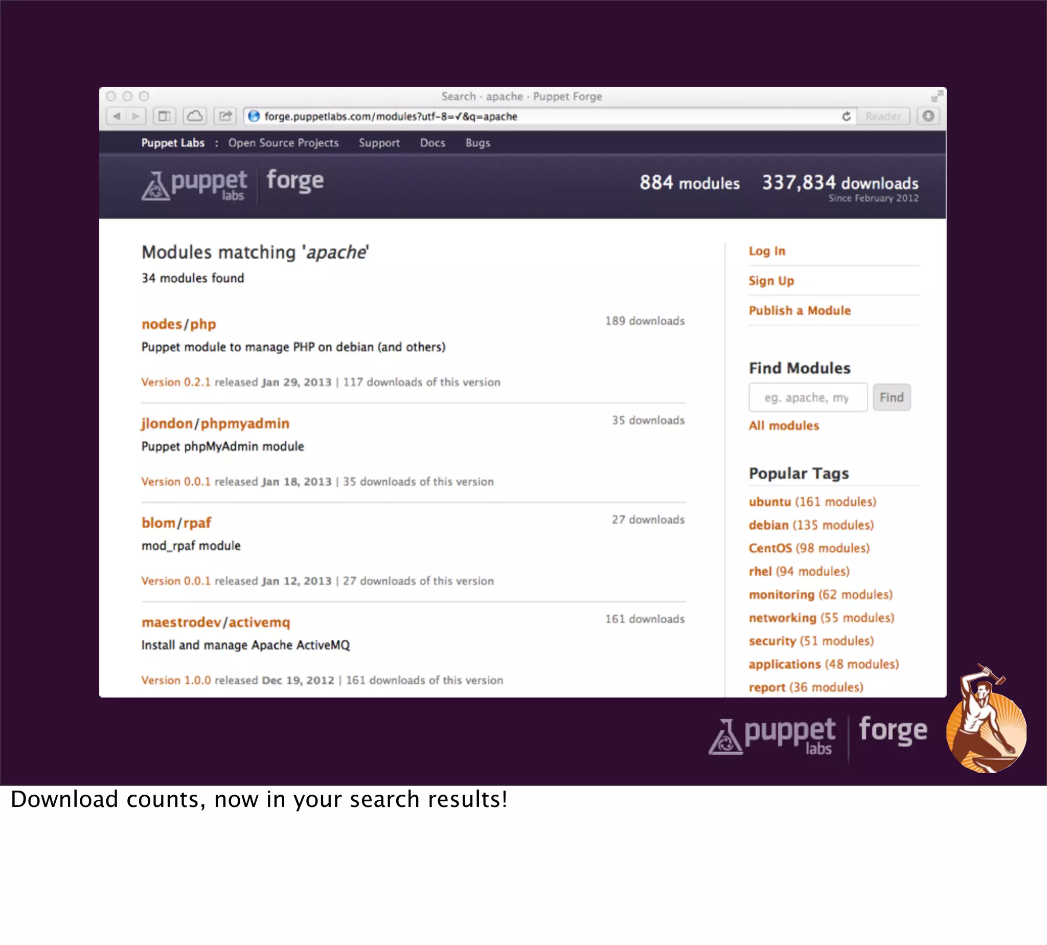 Download counts, now in your search results!
 