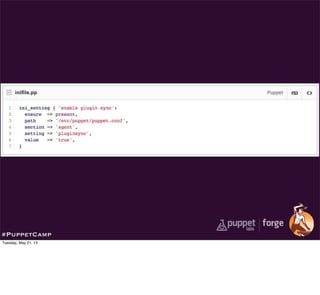 #PuppetCamp
Tuesday, May 21, 13
 