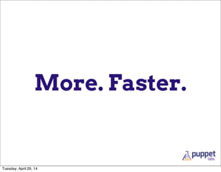 More. Faster.
Tuesday, April 29, 14
 