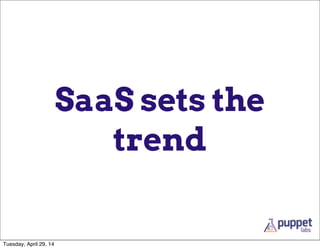 SaaS sets the
trend
Tuesday, April 29, 14
 