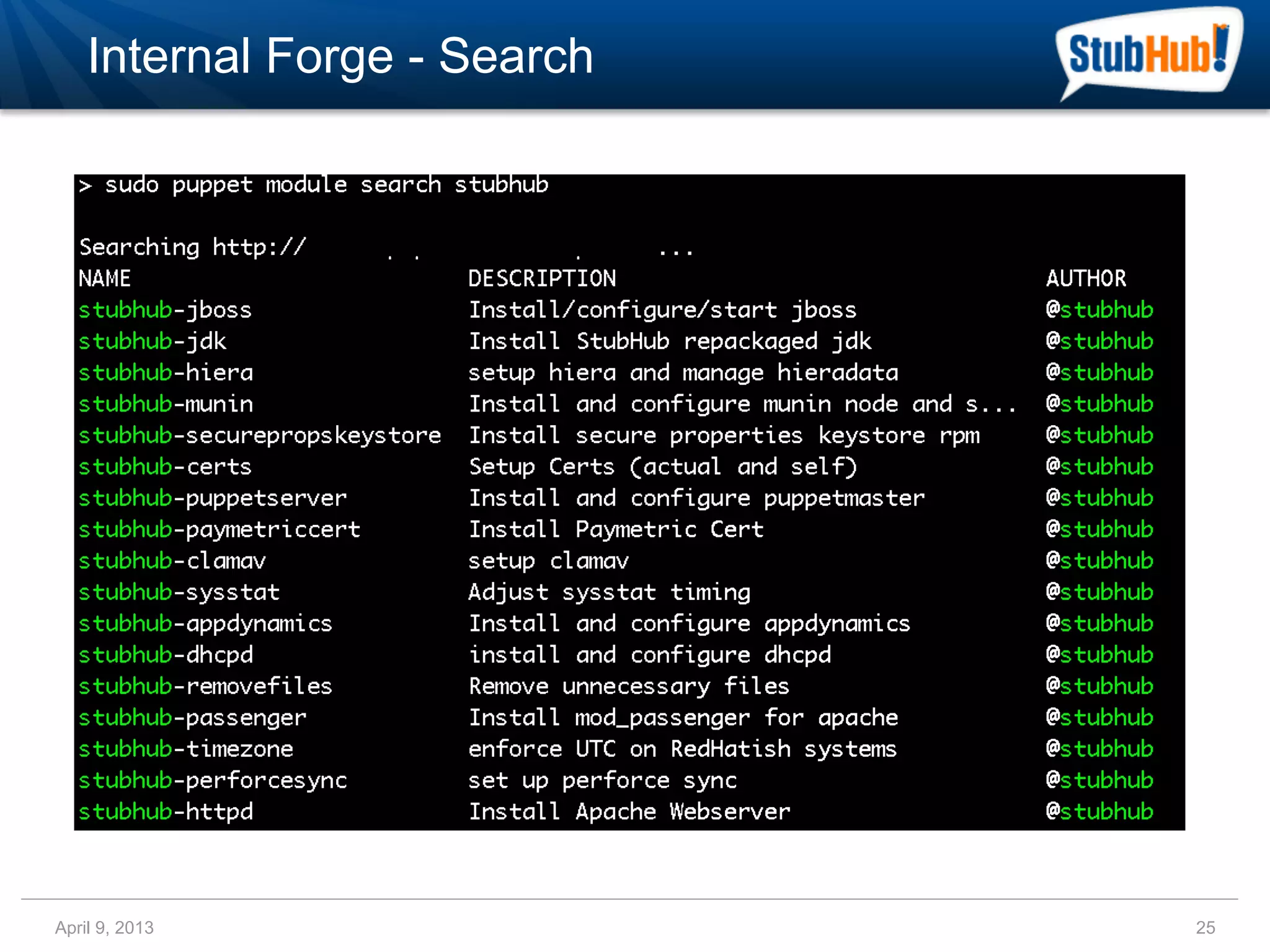 Internal Forge - Search




April 9, 2013                 25
 