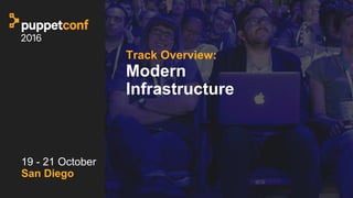 t
Track Overview:
Modern
Infrastructure
19 - 21 October
San Diego
 