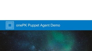 onePK Puppet Agent Demo
 