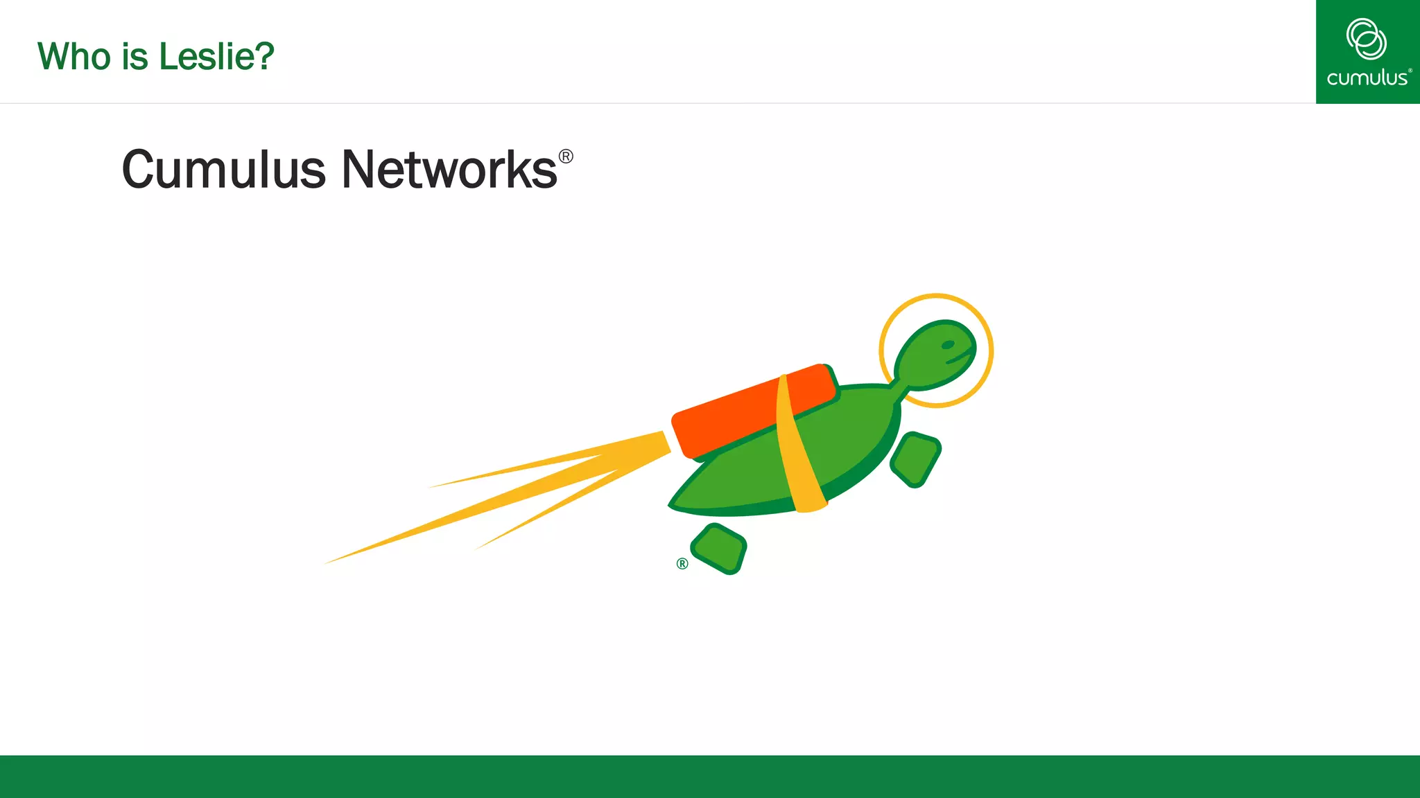 Who is Leslie? 
§ Cumulus Networks® 
 