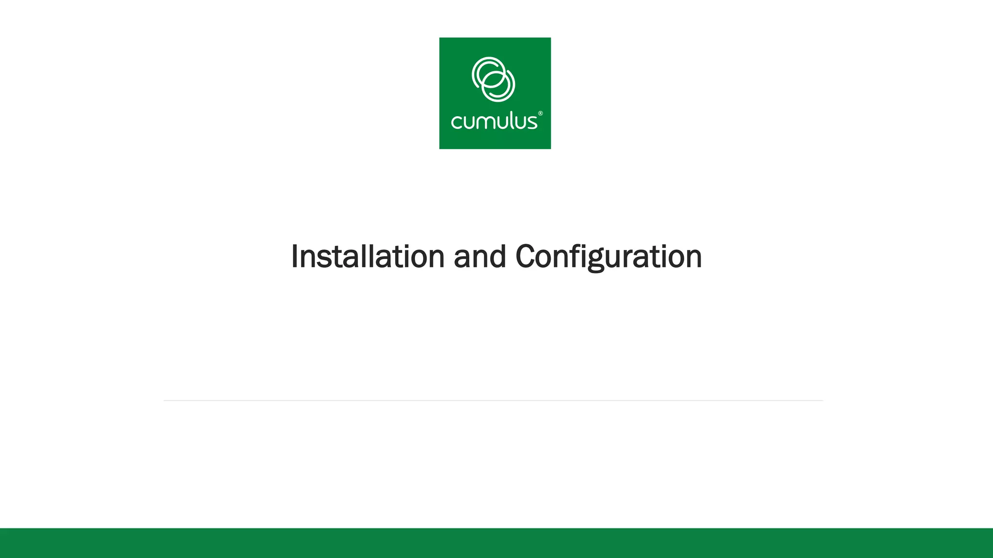 v 
Installation and Configuration 
 