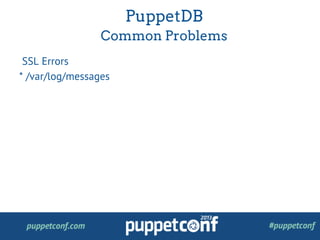 Troubleshooting the Puppet Enterprise Stack | PDF