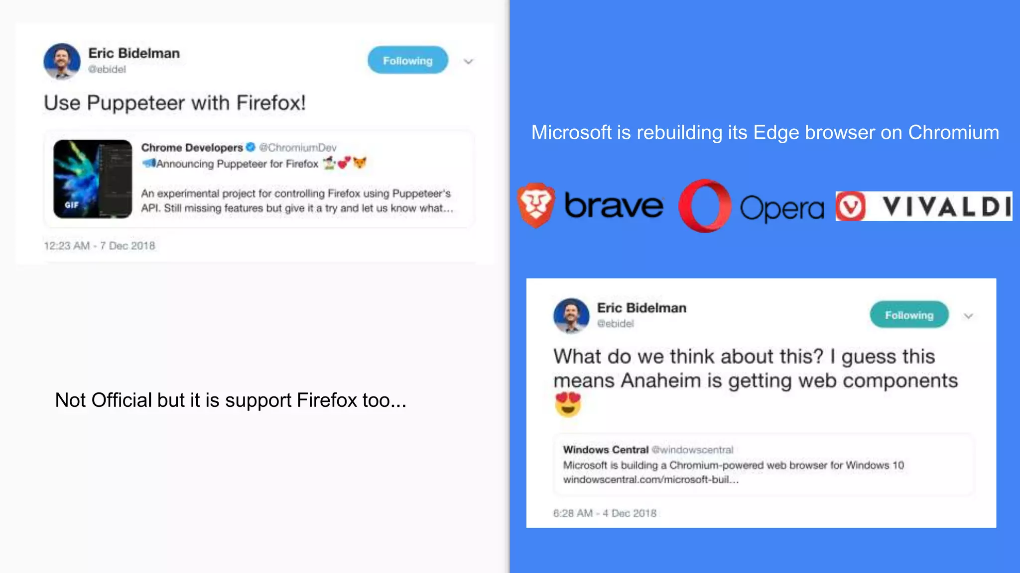 Microsoft is rebuilding its Edge browser on Chromium
Not Official but it is support Firefox too...
 