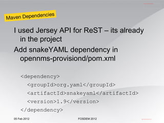 <requisition-def import-name="production"  import-url-resource="puppet://puppetmaster:8140/production"> <cron-schedule>0 9 21 * * ? *</cron-schedule> </requisition-def> OPENMS_HOME/etc/provisond-configuration.xml 2 1 3 