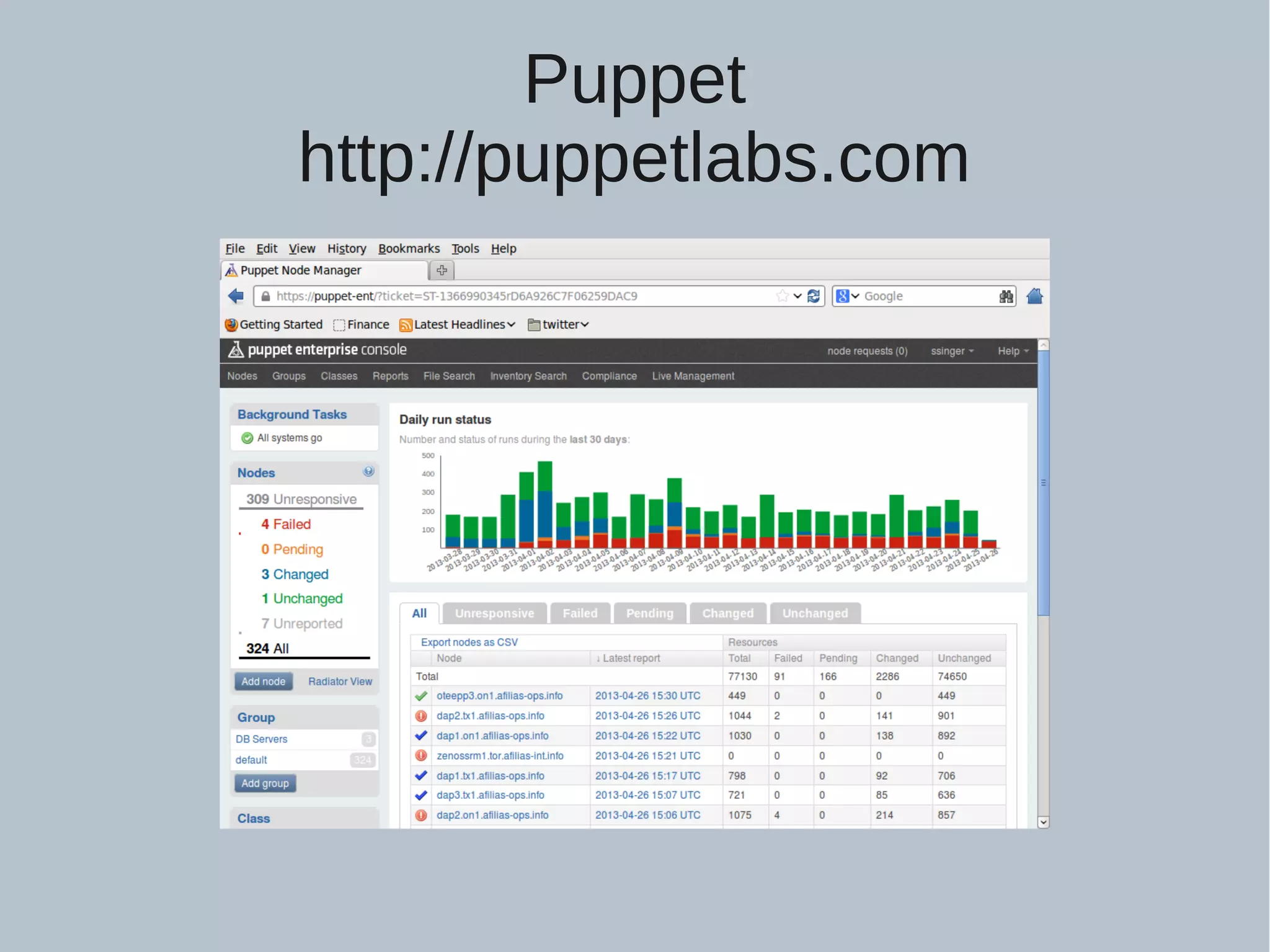 Puppet http://puppetlabs.com 