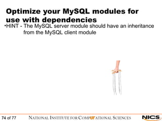 Optimize your MySQL modules for use with dependencies HINT - The MySQL server module should have an inheritance    from the MySQL client module 