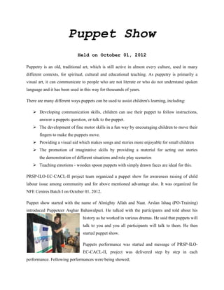 Puppet show | DOCX