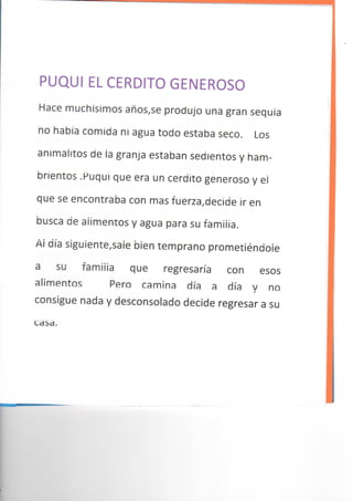 Puqui el cerdito generoso