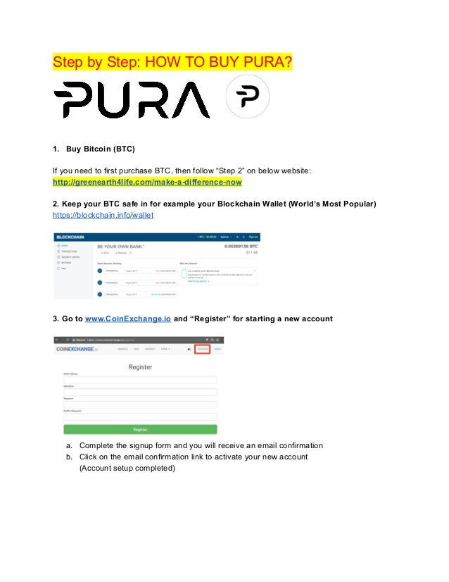 Pura Step By Step For How To Purchase Pura On Coinexchange Io Eng - 