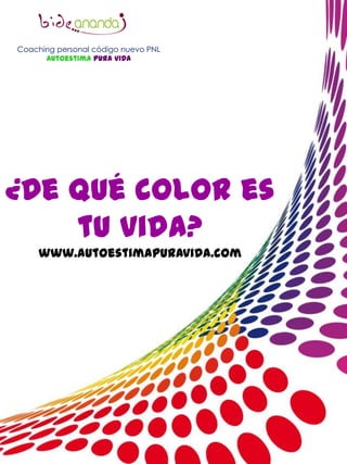 Coaching personal código nuevo PNL Autoestima PURA VIDA ¿De qué color es tu vida? www.autoestimapuravida.com 