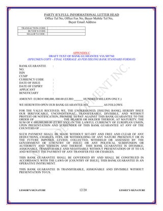 Hsbc Contract Note Purchase BG SBLC HSBC London Contract (40+2) | PDF