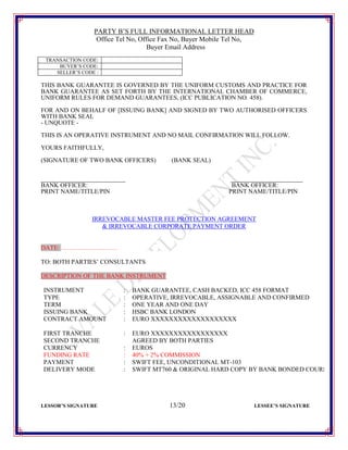 Hsbc Contract Note Purchase BG SBLC HSBC London Contract (40+2) | PDF
