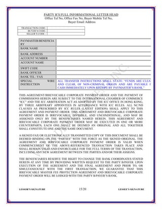 Hsbc Contract Note Purchase BG SBLC HSBC London Contract (40+2) | PDF