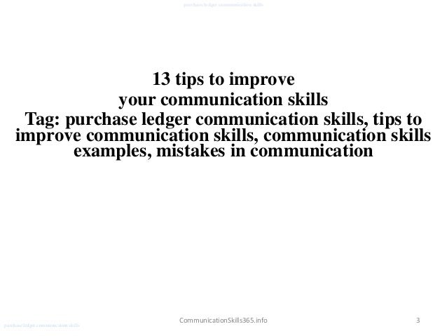 purchase ledger communication skills