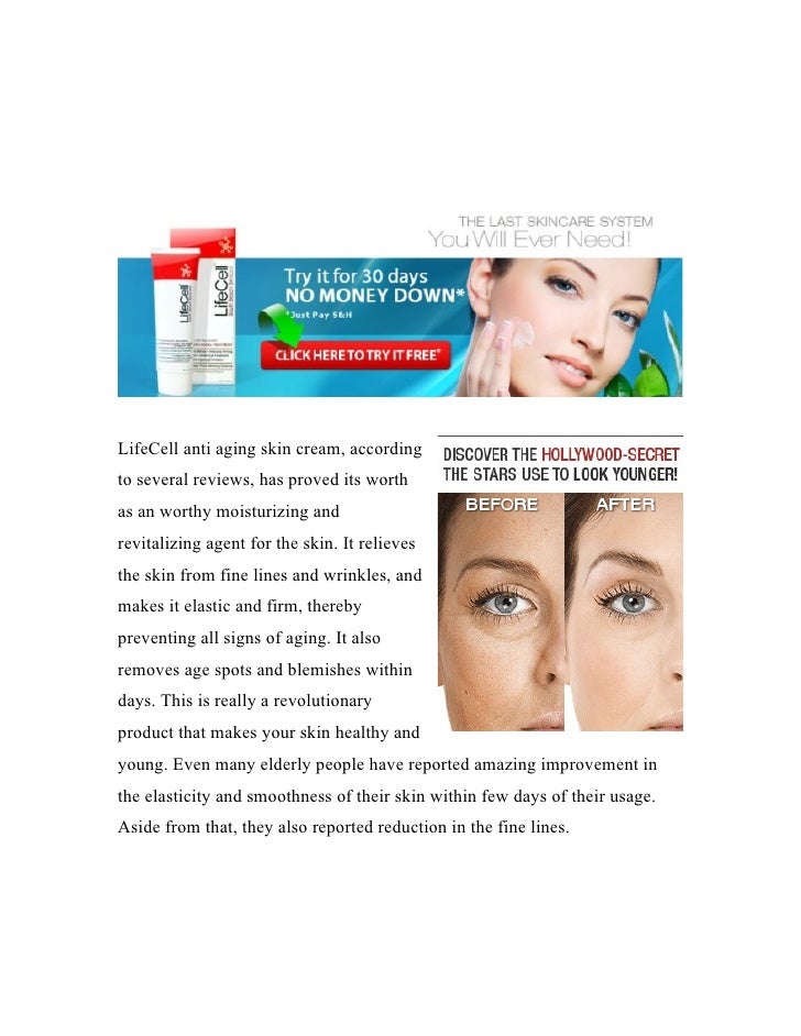 Try Lifecell AntiAging Cream for Free Before Committing to a Purchase