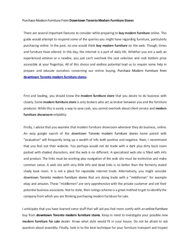 Purchase modern furniture from downtown toronto modern furniture stores