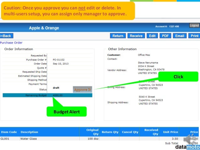 online purchase order system by http datamoto com purchase order online system