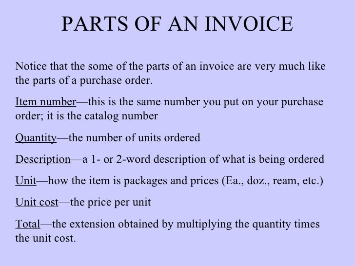 parts invoice