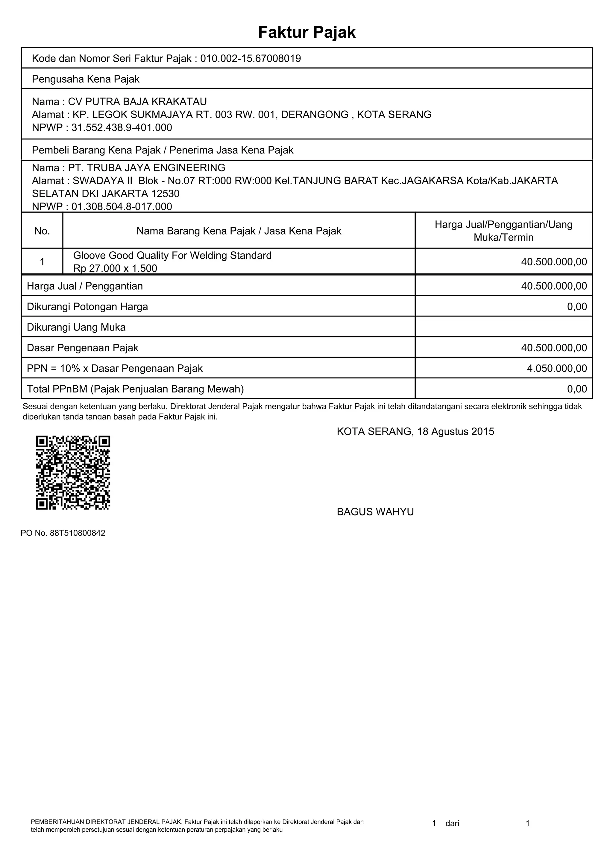 Purchase order no 88 t510800842 | PDF