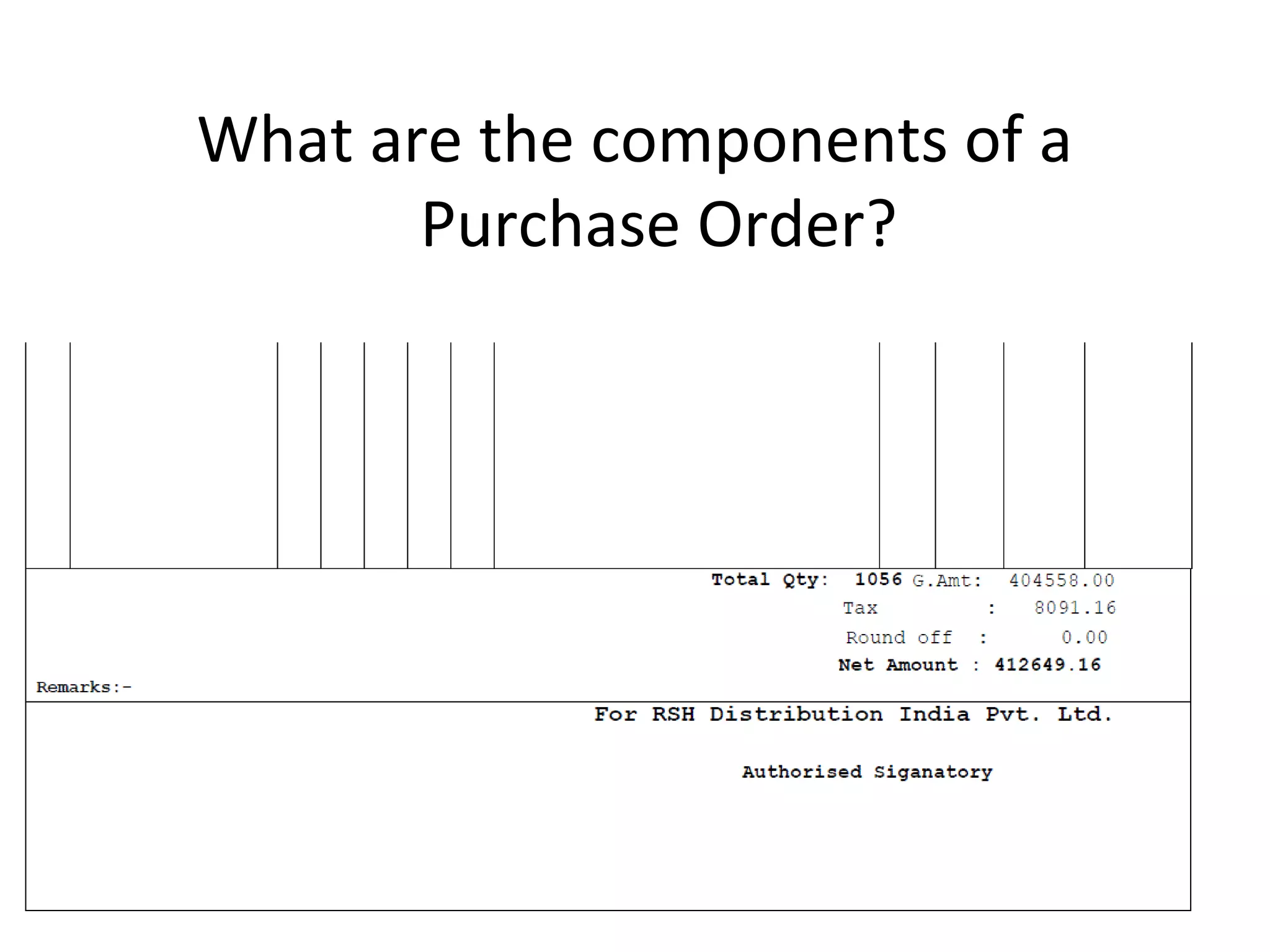 Purchase Order (PO) Content | PPT