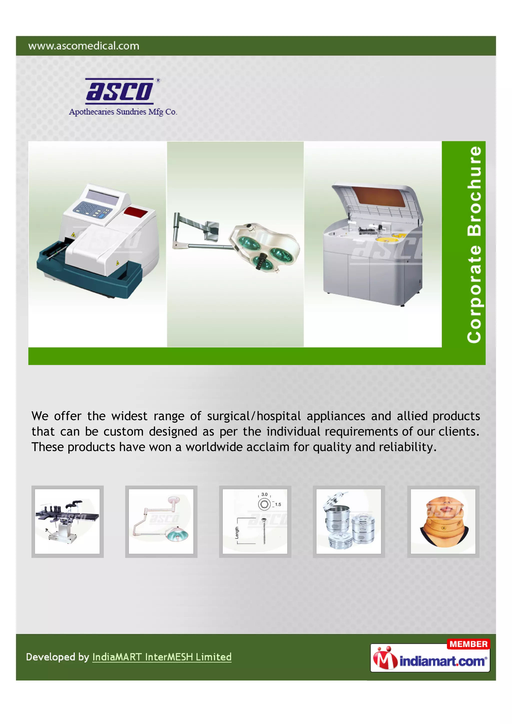 Apothecaries Sundries Manufacturing Co. (ASCO), Faridabad, Medical