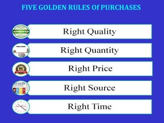 FIVE GOLDEN RULES Of PURCHASES 
 