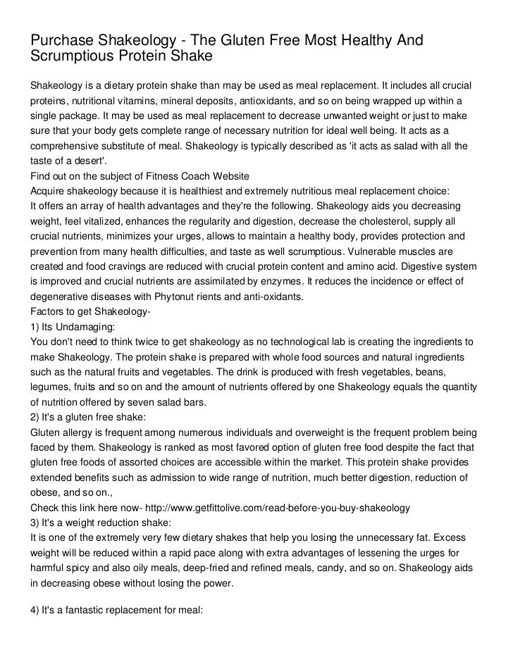 Purchase Shakeology The Gluten Free Most Healthy And Scrumptious Pr