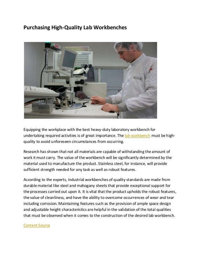 Purchasing High Quality Lab Workbenches